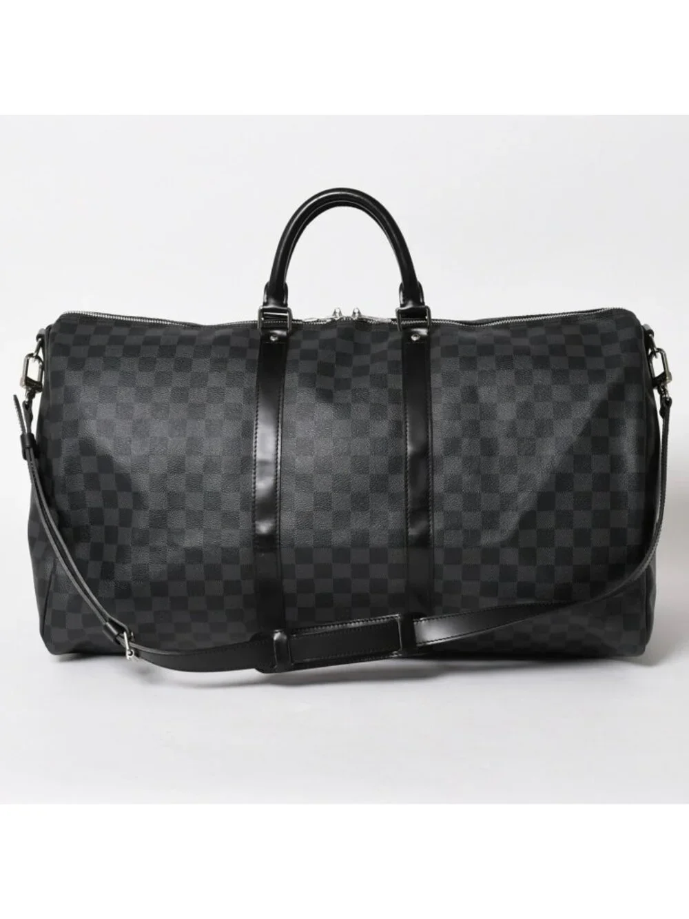 Louis Vuitton Keepall Bandouliere 55 Boston Bag Damier Graphite Black